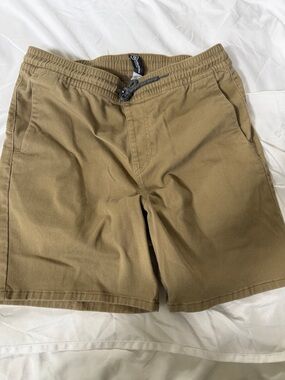Volcom Khaki Drawstring Chino Shorts